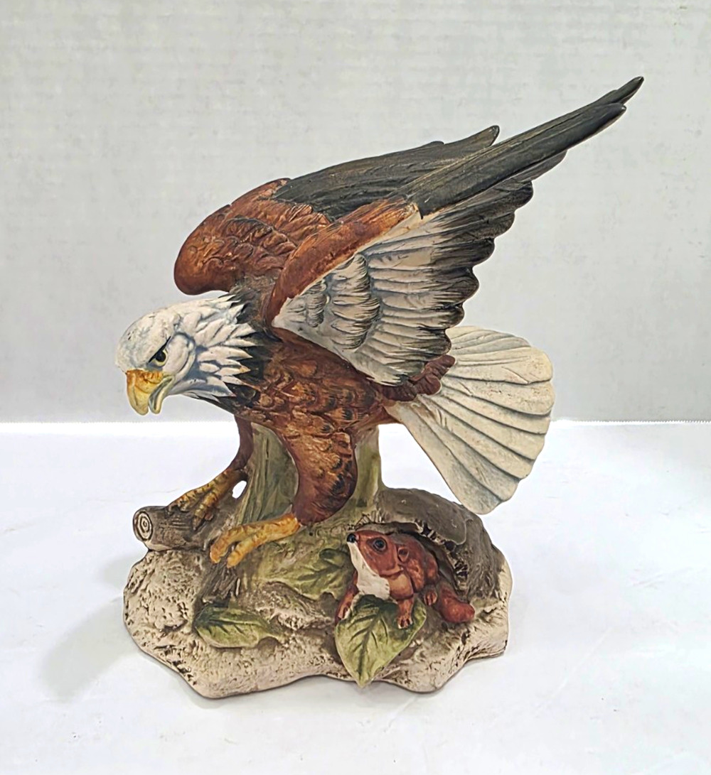 Vintage Ron Gordon Designs Japan Bald Eagle Figurine Wildlife Sculpture 8"